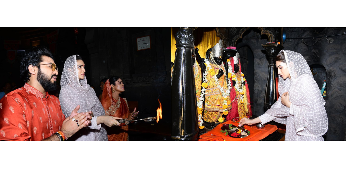 A Divine Symphony: Kriti Sanon and Sachet-Parampara visit Sita Gufa and Kalaram Mandir at Panchavati to seek blessings for the second song ‘Ram Siya Ram’